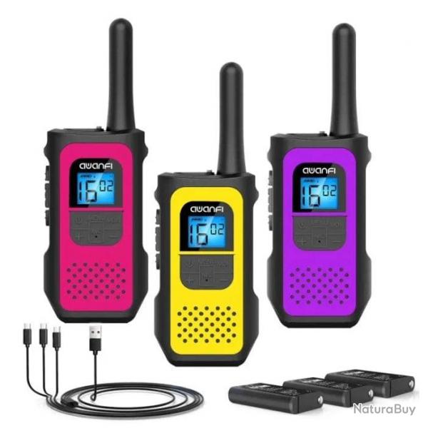 2/3/4 pcs AWANFI Two-Way Radio, Portable and Dourable Long Range Walkie Talkie for Hunting and Outdo