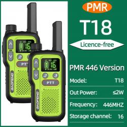2PCS Baofeng BF-T18 Mini Dual PTT Walkie Talkie Portable PMR FRS License-Free Flashlight NOAA Long R