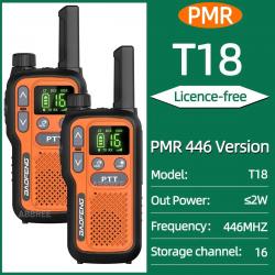 2PCS Baofeng BF-T18 Mini Dual PTT Walkie Talkie Portable PMR FRS License-Free Flashlight NOAA Long R