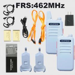 2pcs Baofeng VT-C2 FRS/PMR Hiking Mini Two Way Radio 2 Watt Walkie Talkie for Christmas Gift - White