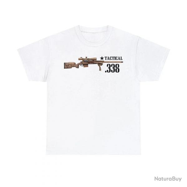 T-shirt Tactical .338 Sniper Chris Kyle - Blanc / L
