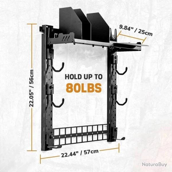 Gun Rack for Wall, Indoor Gun Racks Wall Mount, Hang Up Gun Rack for Rifle and Pistol, Steel Airsoft