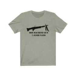 T shirt M60 mitrailleuse 7.62 OTAN Gris