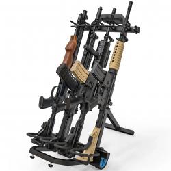 Mobile Gun Rack Portable Rifle Rack Stand Duty Steel Indoor Outdoor Weapon Storage Bracket for Firea