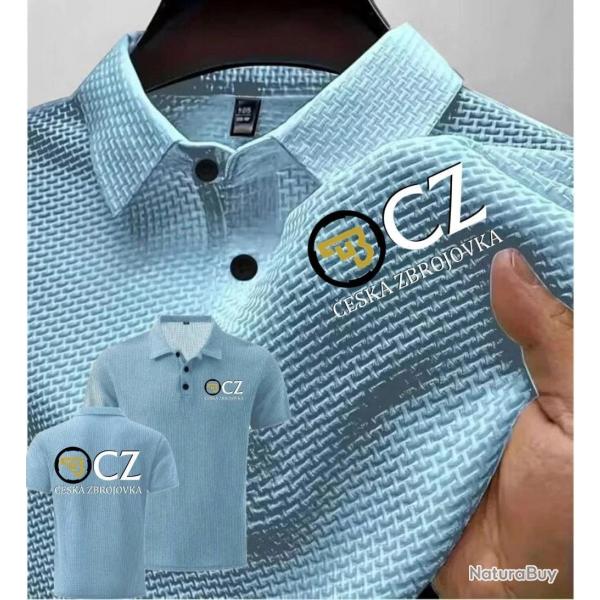 Summer New Men POLO Shirts T-Shirt CZ Ceska Zbrojovka Firearms High End Ice Silk Mesh Men's Short-Sl
