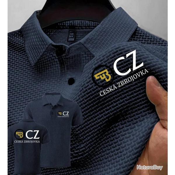 Summer New Men POLO Shirts T-Shirt CZ Ceska Zbrojovka Firearms High End Ice Silk Mesh Men's Short-Sl