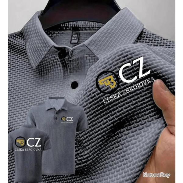 Summer New Men POLO Shirts T-Shirt CZ Ceska Zbrojovka Firearms High End Ice Silk Mesh Men's Short-Sl