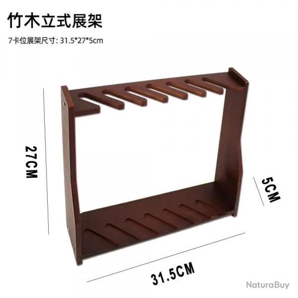 Tactical 7-Slot Rifle Gun Rack Wooden Vertical Multi-Function Shotgun Gun Weapon Display Stand for C