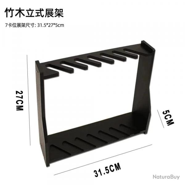 Tactical 7-Slot Rifle Gun Rack Wooden Vertical Multi-Function Shotgun Gun Weapon Display Stand for C