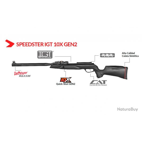 Vente Flash !  Carabine Gamo Speedster IGT 10X GEN2i  Cal.4,5 mm 19,9 j.