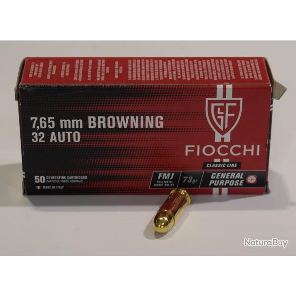 boite 50 cartouches FIOCCHI 32 ACP 73 grains FMJ  707650