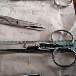 Lot de 6 anciens ciseaux Coupex Nogent bout rond écolier 10 cm Neuf