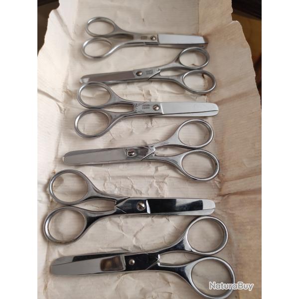 Lot de 6 anciens ciseaux Nogent Coupex  bout rond colier 12 cm  anne 1979
