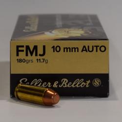 Boite 50 cartouches Sellier & Bellot, cal 10mm auto, FMJ 180 grains