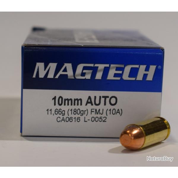 Boite 50 cartouches Magtech cal 10mm auto, FMJ 180 grains