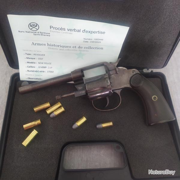 Colt new police  32s&w tardif poinon VP canon miroir + malette + pv de st Etienne.