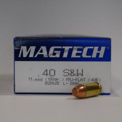 Boite 50 cartouches Magtech 40 Smith wesson  180GR FMJ FLAT 40B