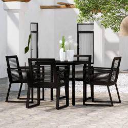 Ensemble à manger de jardin 5 pcs Noir