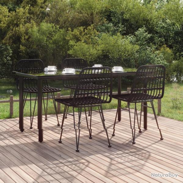 Ensemble  manger de jardin 5 pcs Noir Rsine tresse