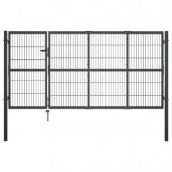 Portillon avec poteaux Acier 350 x 120 cm Anthracite