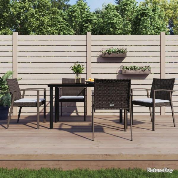 Ensemble  manger de jardin 5 pcs coussins rsine tresse acier