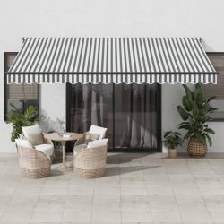 Auvent rétractable anthracite et blanc 4,5x3 m tissu/aluminium