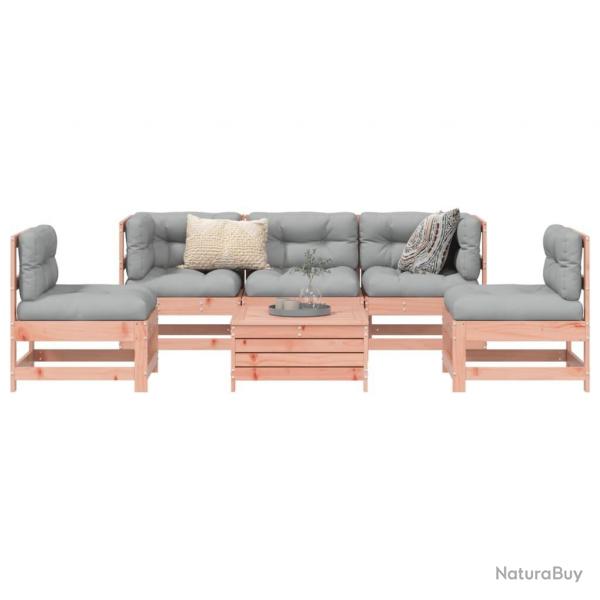 Salon de jardin 6 pcs bois massif sapin de douglas