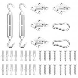 Jeu d'accessoires de voile d'ombrage 8 pcs Acier inoxydable