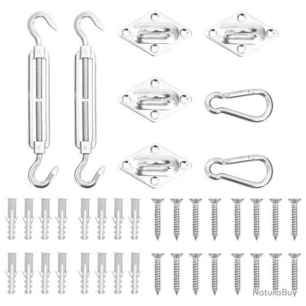 Jeu d'accessoires de voile d'ombrage 8 pcs Acier inoxydable