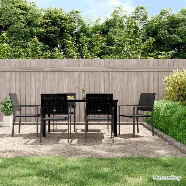 Ensemble  manger de jardin 7 pcs rsine tresse acier