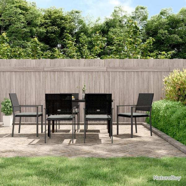 Ensemble  manger de jardin 7 pcs coussins rsine tresse acier