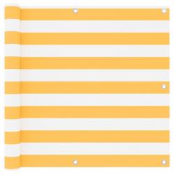 Écran de balcon Blanc et jaune 90x600 cm Tissu Oxford