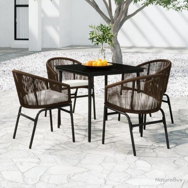 Ensemble  manger de jardin 5 pcs Marron