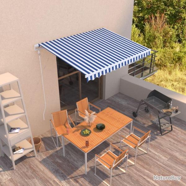 Auvent rtractable automatique 300x250 cm Bleu et blanc