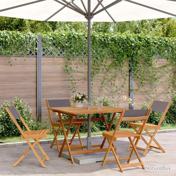 Ensemble  manger de jardin 5 pcs anthracite tissu bois massif