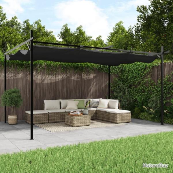 Pergola avec toit rtractable anthracite 395x292x230 cm