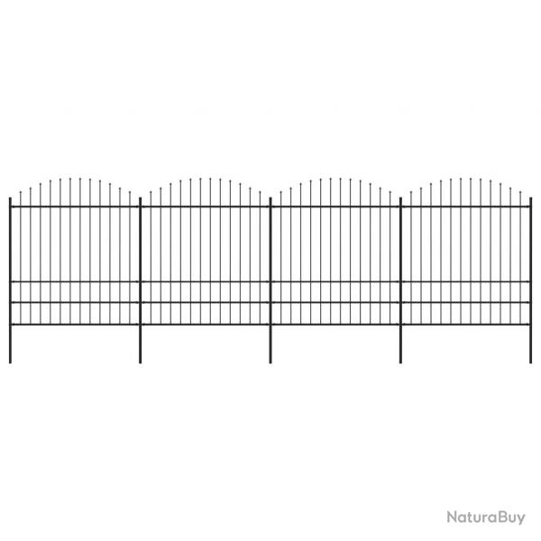 Clture de jardin  dessus en lance Acier (1,75-2)x6,8 m Noir