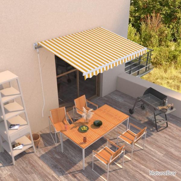 Auvent rtractable automatique 300x250 cm Jaune et blanc