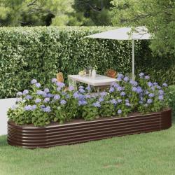 Lit surélevé de jardin Acier enduit de poudre marron
