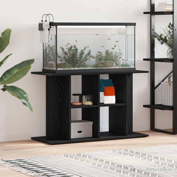 Support d'aquarium chne noir 100x40x60 cm bois d'ingnierie