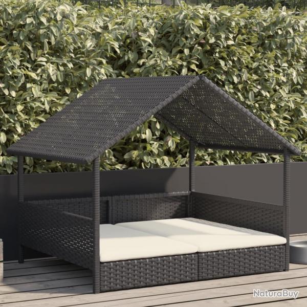 Niche pour chien avec coussin rsine tresse