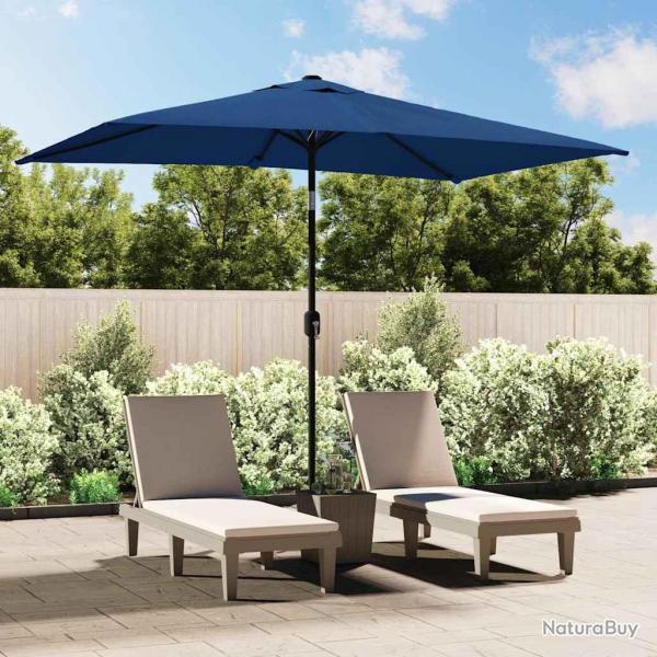 Parasol d'extrieur avec poteau en mtal 300x200 cm Azur
