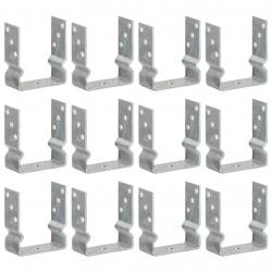 Piquets de clôture 12 pcs argenté 12x6x15 cm acier galvanisé