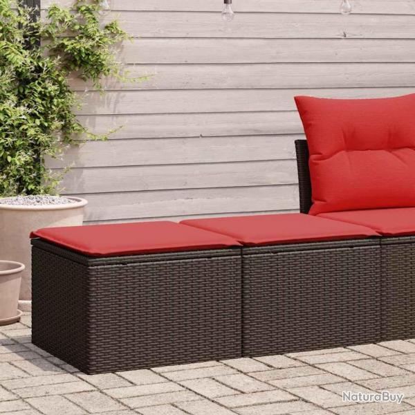 Salon de jardin avec coussins 2pcs marron rsine tresse acacia