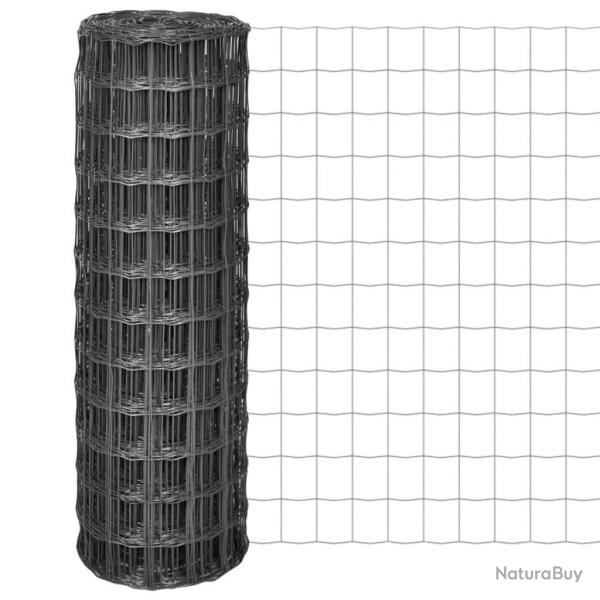 Clture euro Acier 10 x 1,2 m Gris