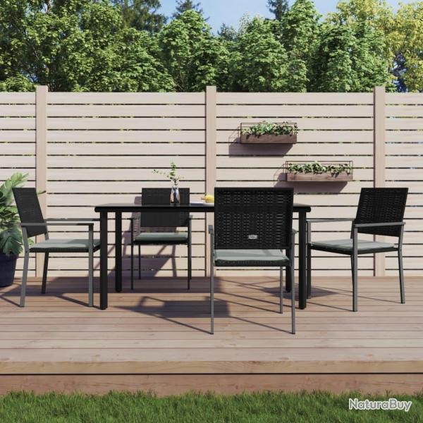 Ensemble  manger de jardin 5 pcs coussins rsine tresse acier