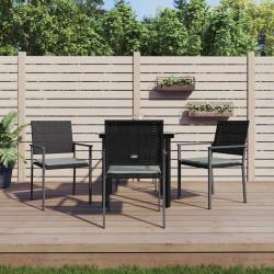 Ensemble à manger de jardin 5 pcs coussins résine tressée acier