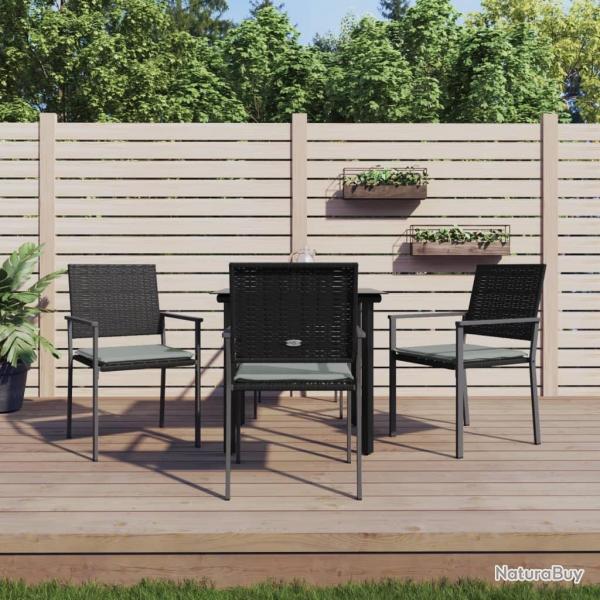 Ensemble  manger de jardin 5 pcs coussins rsine tresse acier