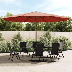 Parasol de jardin avec mât en bois terre cuite 400x273 cm