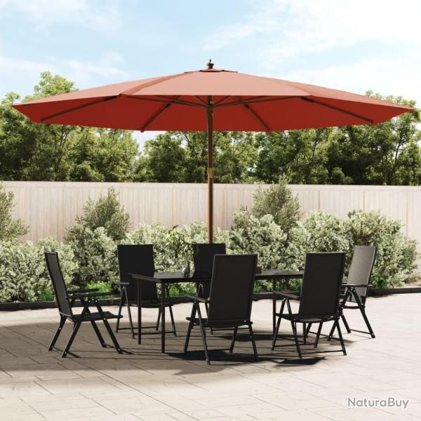 Parasol de jardin avec mt en bois terre cuite 400x273 cm
